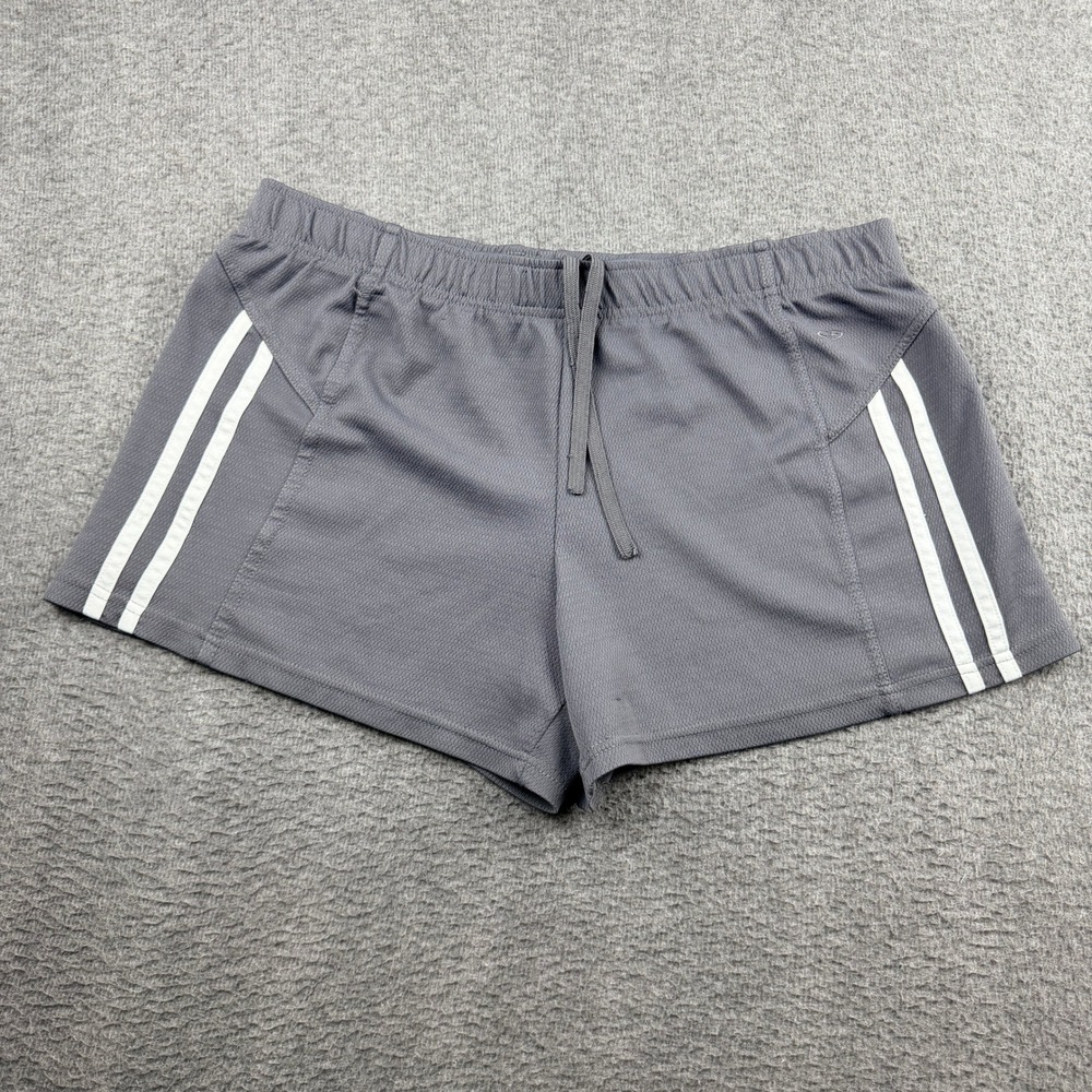 C9 by Champion Gray Mesh Athletic Shorts Women's L Gray‎ White Stripe Drawstring